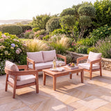 Santorini Teak Sofa Set - Premium Teak Garden Lounge Set - UK and Ireland garden setting - image 3