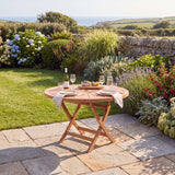 120cm Sunshine Round Teak Folding Table with 4cm Table Top - Premium Folding Outdoor Table - UK and Ireland garden setting - image 1