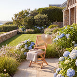 2 x Hampton Teak Folding Chairs With Cushions: Effortless Comfort In A Compact Teak Design - UK and Ireland garden setting - image 1