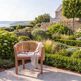2 x Teak San Francisco Chairs with Cushions - Solid Outdoor Lounge Chairs - UK and Ireland garden setting - image 3