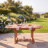 120cm to 170cm Round to Oval Extending Teak Table - Premium Extending Outdoor Table - UK and Ireland garden setting - image 1