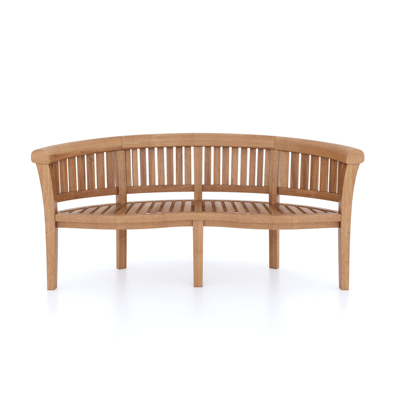 CLEARANCE Teak 180-240cm Oval Extending Table 4cm Top (6 Oxford Stacking Chairs 2 San Francisco Benches) Cushions included.