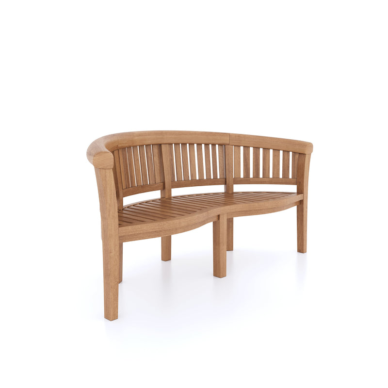 CLEARANCE Teak 180-240cm Oval Extending Table 4cm Top (6 Oxford Stacking Chairs 2 San Francisco Benches) Cushions included.