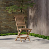 2 sedie pieghevoli da giardino Hampton in teak, con cuscini inclusi.