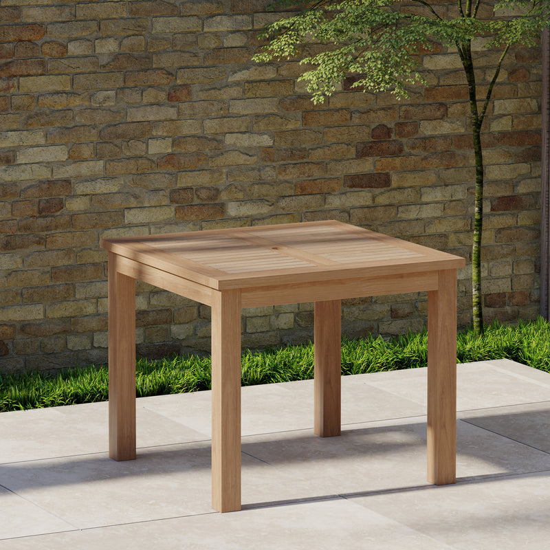 Teak Fixed Square Table 90cm