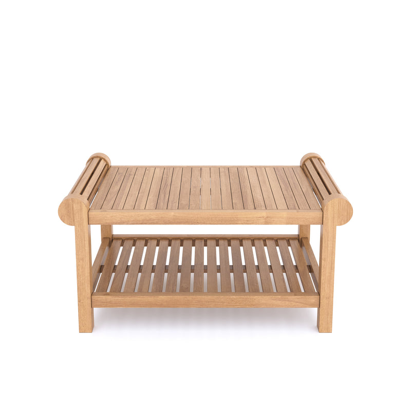 Teak Lutyens Koffieset (1 x Bank, 1 x Salontafel)