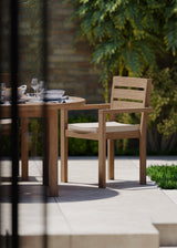 Luxor 150cm Round Table 4cm Top (6 Marlow Stacking Chairs) Cushions included.