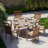 Luxor 150cm Round Table 4cm Top (6 Henley Stacking Chairs) Cushions included.