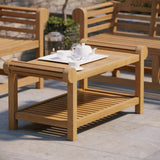 Teak Lutyens Koffieset (1 x Bank, 1 x Salontafel)