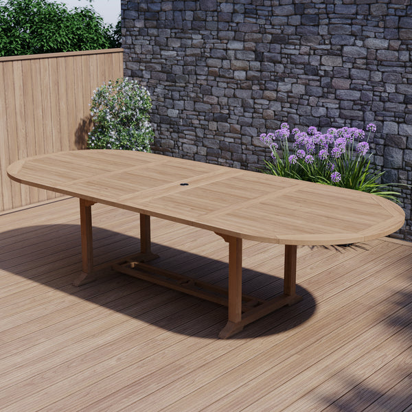 Table extensible ovale 200-300cm Meubles de jardin en teck