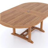 Muebles de jardín de teca mesa extensible ovalada de 200-300 cm
