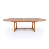 Giant Teak Oval Set 2-3m Extending Table with 12 Oxford Stacking Chairs