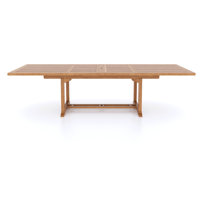 Teak Gartenmöbel 2-3m Rectangle Extending Table 4cm Top (10 Warwick Stühle) Inklusive Kissen.
