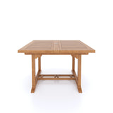 Teak Gartenmöbel 120-170cm Quadratisch bis Rechteckig Ausziehbarer Tisch 4cm Platte.