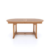 Muebles de jardín de teca ovalados mesa extensible de 180-240 cm tablero de 4 cm (8 sillas Hampton) incluidos cojines.