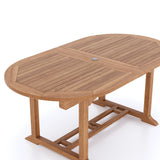 Ensemble de meubles de jardin en teck ovale Table gigogne 2-3mm Plaque de 4cm (2 chaises San Francisco 2 bancs) Y compris oreillers.