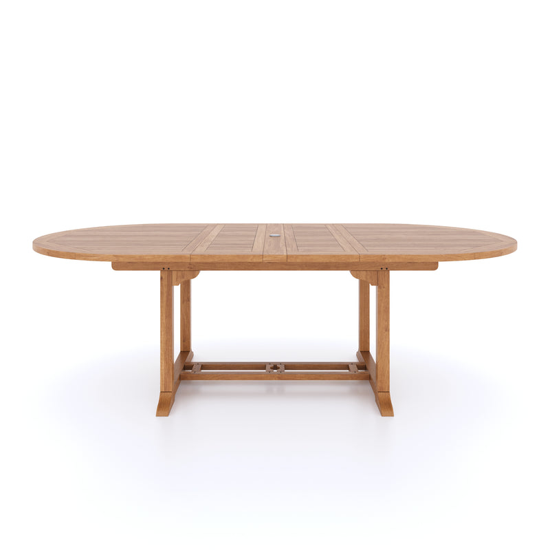 Teak Gartenmöbel Oval 180 - 240 cm Ausziehbarer Tisch