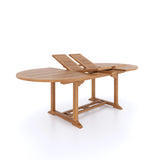 Conjunto de muebles de jardín en teca, mesa extensible ovalada de 180-240 cm (6 sillas San Francisco) con cojines incluidos.