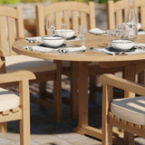 Teak 180-240cm Oval Extending Table, 4cm Top with 8 Warwick Chairs, Free Cushions.