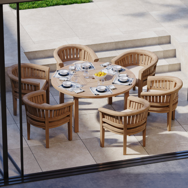 Luxor 150cm Round Table Table, 4cm Top (6 San Francisco Chairs) Cushions included.