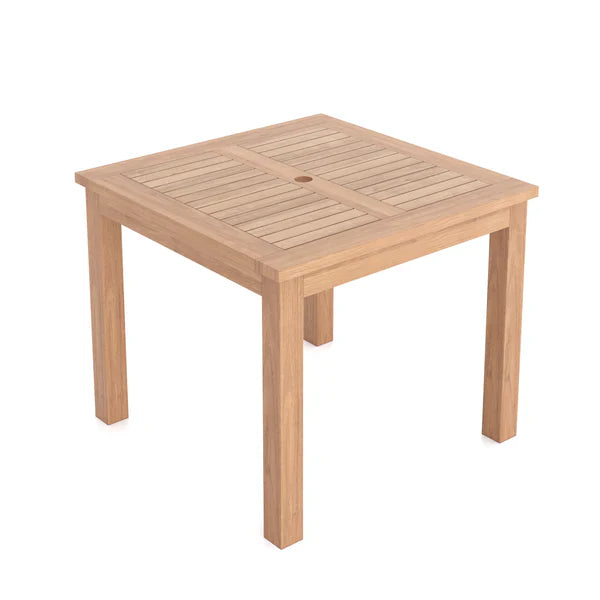 Teak Fixed Square Table 90cm