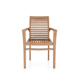 Teak garden furniture Oxford stacking chairs pack of 4 (including cushions)