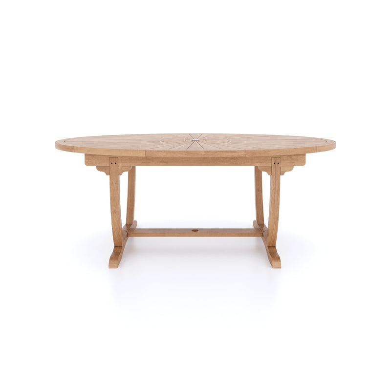 Teak 2m Sunshine Oval Table with Incorporated Lazy Susan