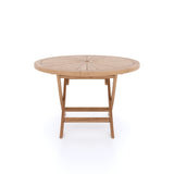 120cm Sunshine round teak folding table