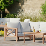 Ensemble de canapés d'angle en teck Amalfi