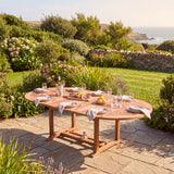 Teak Garden Furniture Oval 180-240cm Extending Table 4cm Top - Premium Teak Outdoor Dining Table - UK and Ireland garden setting - image 1