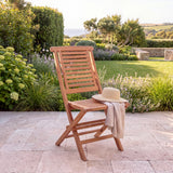 2 x Hampton Teak Folding Chairs With Cushions: Effortless Comfort In A Compact Teak Design - UK and Ireland garden setting - image 2
