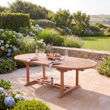 Teak Garden Furniture Oval 180-240cm Extending Table 4cm Top - Premium Teak Outdoor Dining Table - UK and Ireland garden setting - image 2