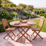 120cm Sunshine Round Teak Folding Table with 4cm Table Top - Premium Folding Outdoor Table - UK and Ireland garden setting - image 2