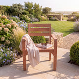 2 x Marlow Stacking Chairs with Cushions- Contemporary Teak Garden Furniture Set - UK and Ireland garden setting - image 1