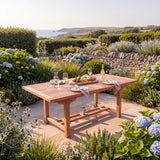 Teak Garden Furniture 180-240cm Rectangular Extendable Table 4cm top.