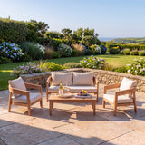 Santorini Teak Sofa Set - Premium Teak Garden Lounge Set - UK and Ireland garden setting - image 2
