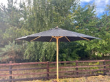 Premium 2,7 m Massivholz-Neigefunktion Sonnenschirm 48-mm-Stange (schwarz)