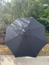 Premium 2,7 m Massivholz-Neigefunktion Sonnenschirm 48-mm-Stange (schwarz)