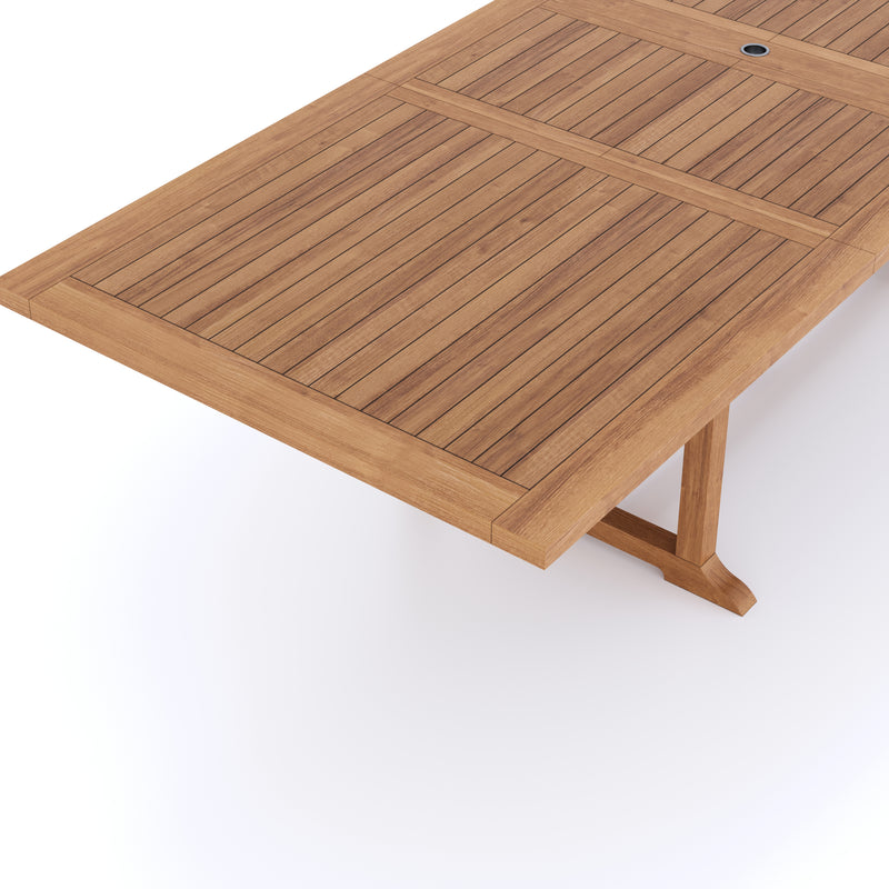 Mobilier de jardin en teck 200-300cm Table extensible rectangulaire.